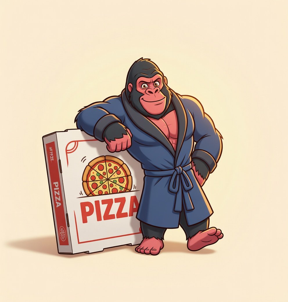 Marlon mit Pizzaschachtel — brandilla